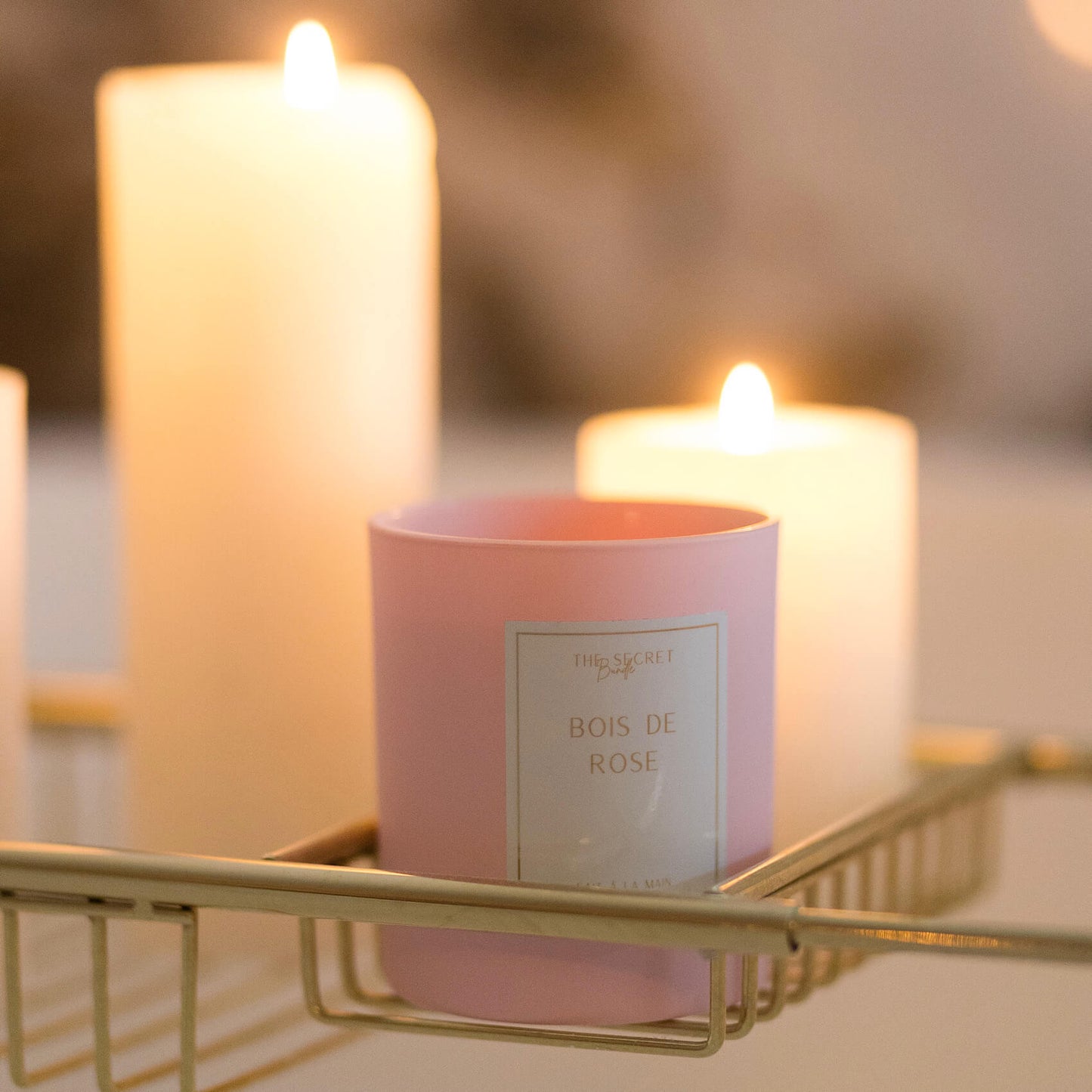 Bougie Artisanale Bois de Rose